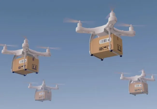 Drones realizando entregas